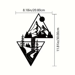 Mountain Wall Art, Mountain Waterfall Metal Wall Art Home Decor, Metal Wall Art, Home Decor Modern Art Wall Ornaments Artwork