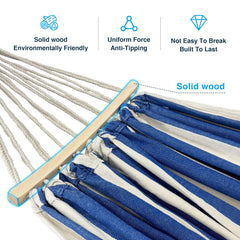Comfortable 2 Person Hammock with Stand,Portable Detachable Brazilian Hammock,450Lb Capacity - Bluewhite