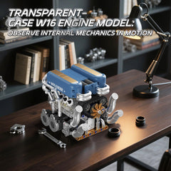 W16 Engine Building Kit (Twin V8 Design), 751 PCS to Build Your Own W16 Engine Model Kit for Kids Boys, Compatible with Lego Engine Sets for Boys 8-14, STEM Building Blocks Toys for Kids Adult