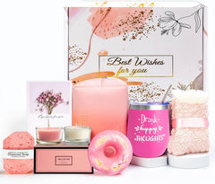 Pink beauty gift basket skincare and spa set