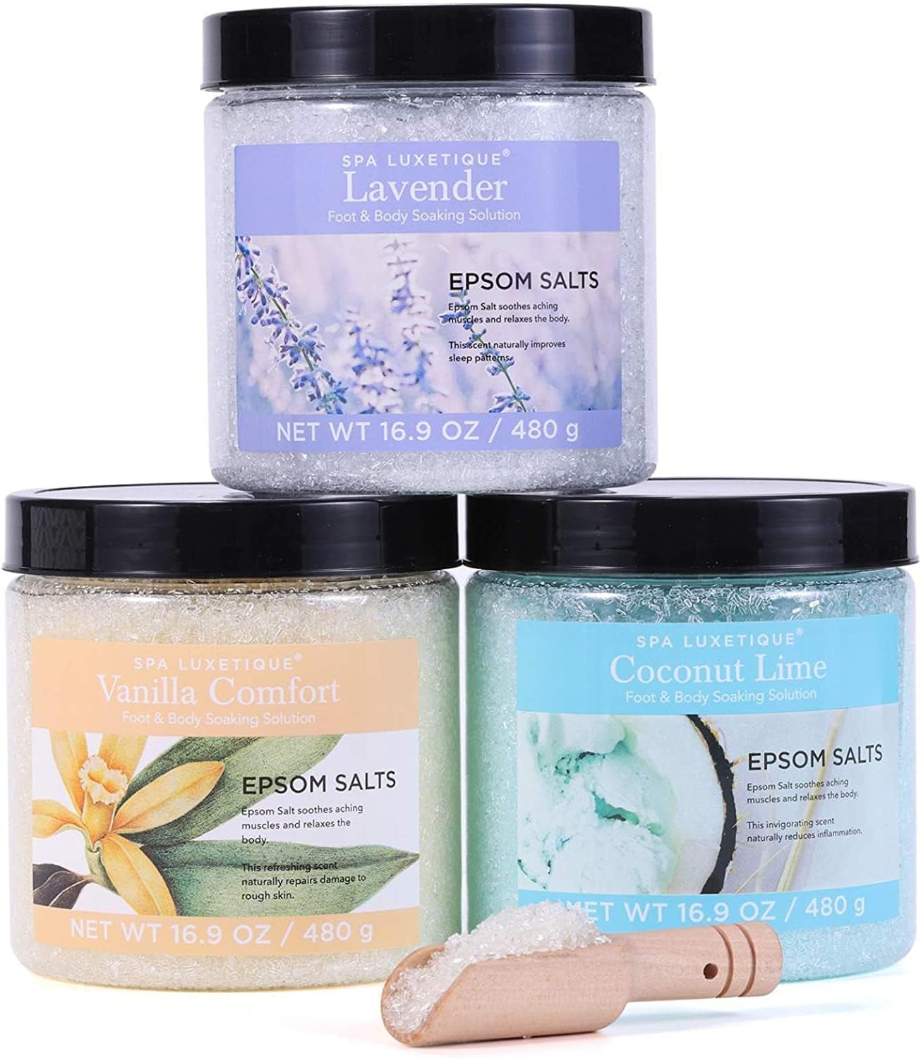 Lavender Epsom bath salts mineral soak gift set