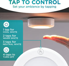 Wireless LED Puck Light | Works with Remote Control | under Cabinet, Closet Light | Battery Powered | under Counter Lighting (Pack of 1)