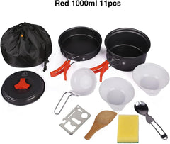 Stackable camp cooking pot and pan set