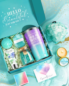 Relaxing spa gift basket self-care package