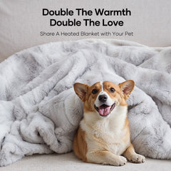 Heated Blanket Electric Throw Extra Large Size 50"X72", Soft Faux Fur Heated Throw with 10 Heating Levels 4 Hours Timer Machine Washable, Gray