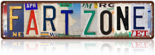 Vintage Fart Zone Wall Decor Street Signs Metal Tin Signs 16 X 4 Inches