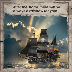Pirate Ship Building Kit, Black Pearl Caribbean Pirate Ship Mini Building Block Sets for Adults, Pirate Ship Toys Gift for Kids Boys 8-12, Not Compatible with Lego Pirate Ship Set, 1424 PCS