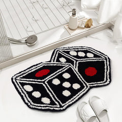 Dice Rug - 31"X23" Cool Carpet Non-Slip Flocking Floor Bath Mat for Living Room Decor, Alt Room Decor Soft Y2K Rugs Hypebeast Doormat for Bedroom
