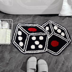 Dice Rug - 31"X23" Cool Carpet Non-Slip Flocking Floor Bath Mat for Living Room Decor, Alt Room Decor Soft Y2K Rugs Hypebeast Doormat for Bedroom