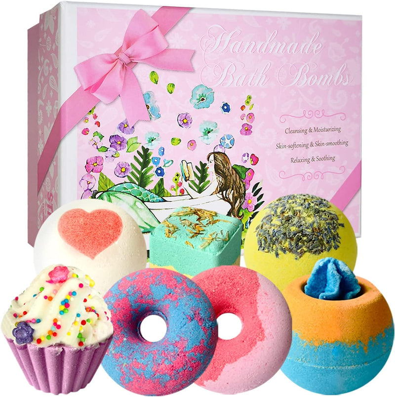 Natural handmade bath bomb gift set of 7
