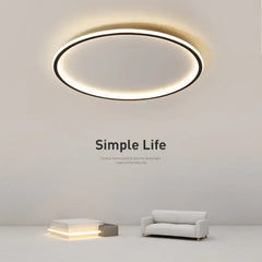 Nordic Minimalist LED Ceiling Light for Bedroom Living Room Aisle Study Room Balcony Circular Remote Control Lighting Chandelier