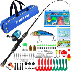 Kids fishing pole starter kit rod and reel combo