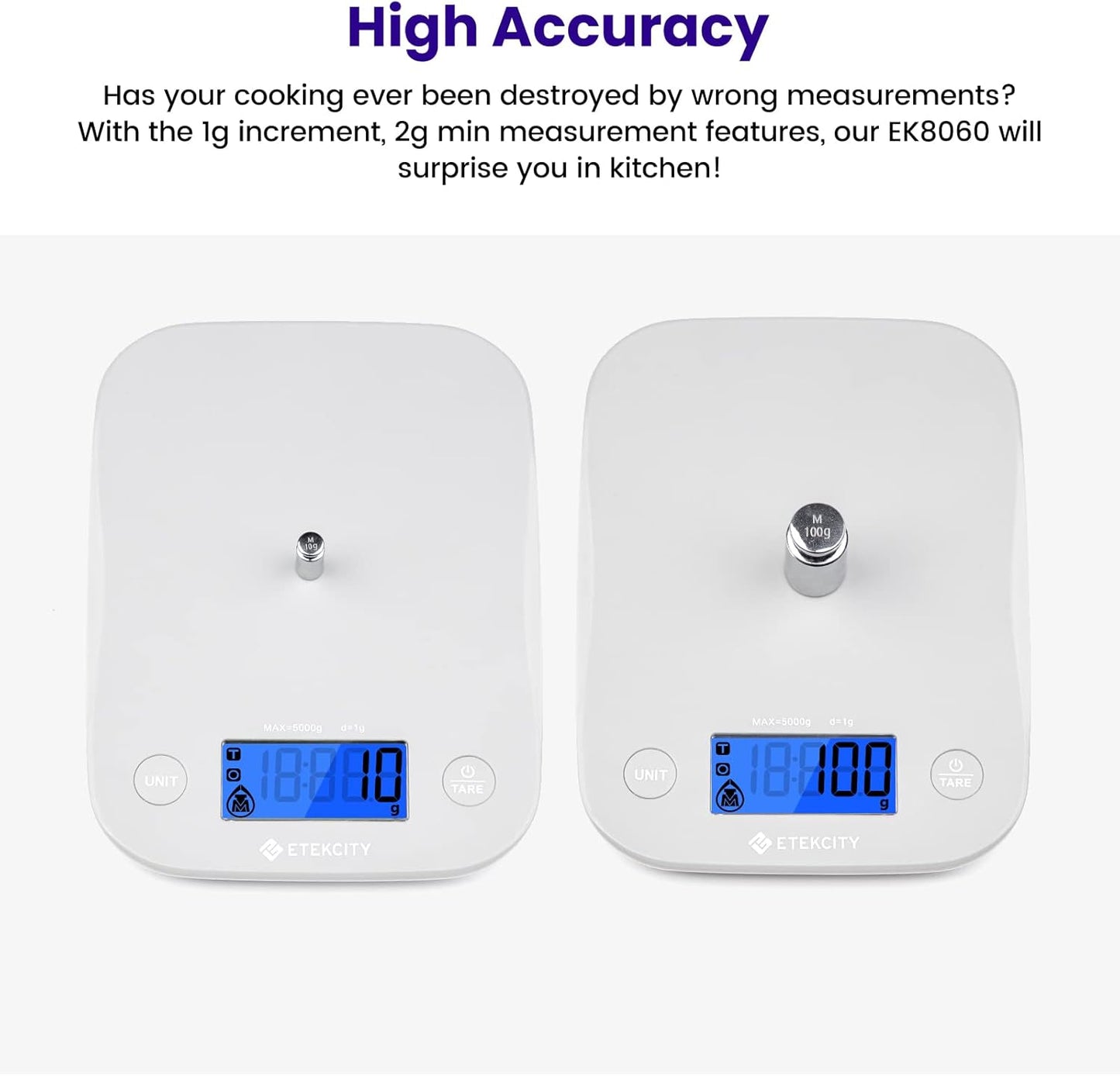 Food Kitchen Scale, Digital Weight Grams and Oz for Cooking, Baking, Meal Prep, and Diet, Medium, Gray
