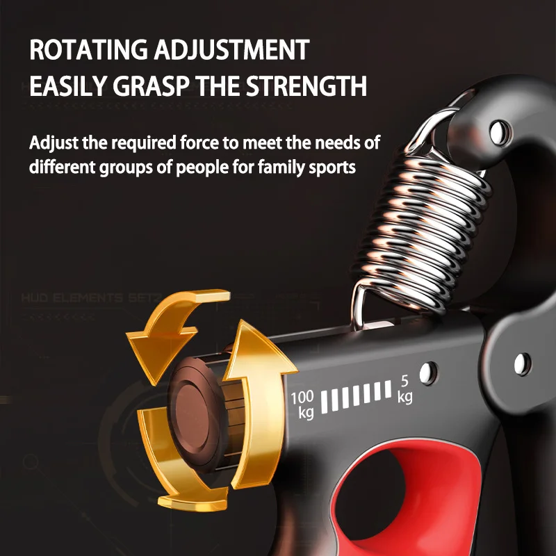 Adjustable Grip Strengthener 5–100kg – Hand & Forearm Trainer | Fitness Gift for Athletes