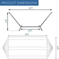Adjustable Hammock Bed with Space Saving Steel Stand - Portable, Easy Set up Indoor/Outdoor Hammock for Two