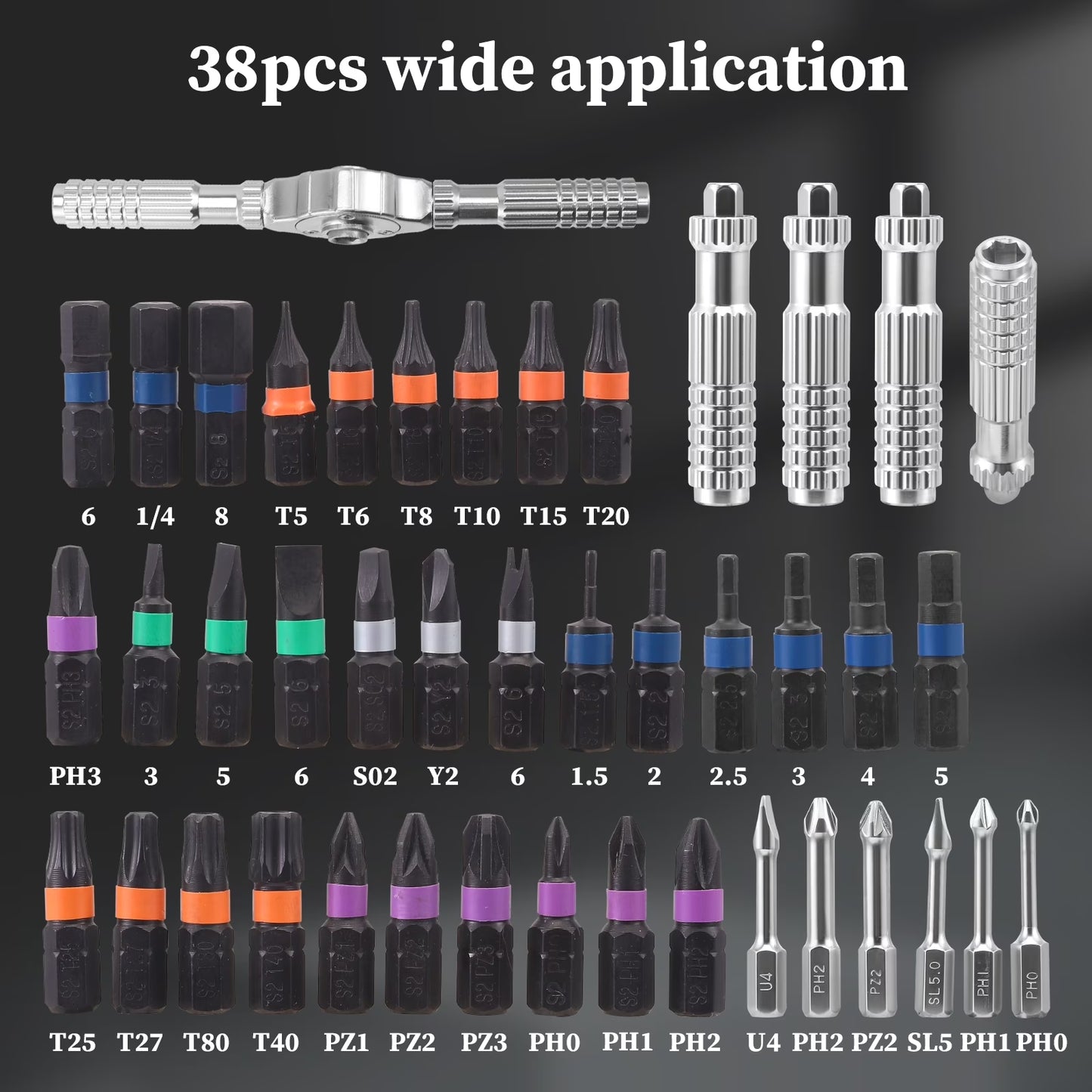 Magnetic Screwdriver 40 in 1, Multi-Purpose Ratchet Screwdriver Set, Tool Kit for Home with Detachable Ratchet Handle, Portable Home Repair & DIY Project.