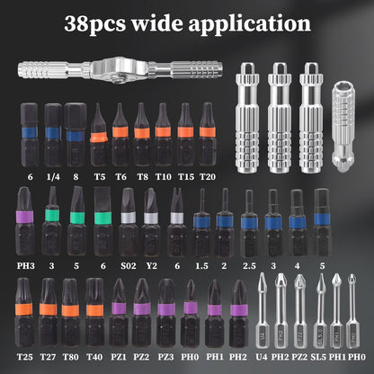 Magnetic Screwdriver 40 in 1, Multi-Purpose Ratchet Screwdriver Set, Tool Kit for Home with Detachable Ratchet Handle, Portable Home Repair & DIY Project.