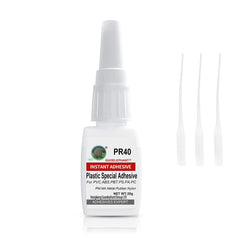 Super Glue for Plastic, Instantly Strong Adhesive for Vinyl, Acrylic, Model, Miniature, PVC, ABS, PBT, PS, PA, PC, PM, MA, Nylon - Clear, Waterproof, Heat-Resistant