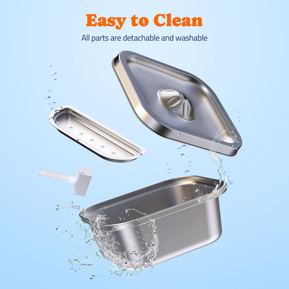 Cat Water Fountain Stainless Steel: 4L/140Oz Pet Fountain Water Bowl Indoor, ...