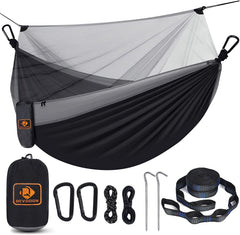 Ultralight portable camping hammock with tree straps