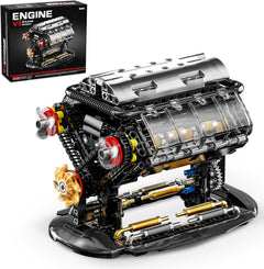V8 Engine Building Blocks Sets, Mini V8 Engine Model Kit That Runs with Manual Joystick, Compatible with Lego Adults, STEM Physical Science Experiment Toy for Teens Boys 14+ (502 PCS)