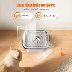 Cat Water Fountain Stainless Steel: 4L/140Oz Pet Fountain Water Bowl Indoor, ...