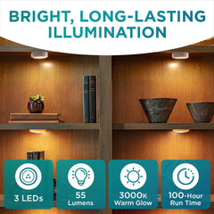 Wireless LED Puck Light | Works with Remote Control | under Cabinet, Closet Light | Battery Powered | under Counter Lighting (Pack of 1)