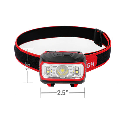 300-Lumens LED Battery Powered Headlamp with 5 Modes and Adjustable Head Strap, 3 Batteries, 0.14 Lbs
