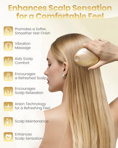 Electric Scalp Massager – Rechargeable Head Massager with Anion Technology, Portable Anti-Frizz Scalp Tool, Scalp Massager Gift for Men & Women(Gold)
