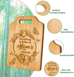 Mothers Day Cutting Boards Gifts-Engraved Mom Bamboo Cutting Boards-Mother‘S Day Unique Cutting Board for Mom from Son Daughter