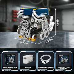 W16 Engine Building Kit (Twin V8 Design), 751 PCS to Build Your Own W16 Engine Model Kit for Kids Boys, Compatible with Lego Engine Sets for Boys 8-14, STEM Building Blocks Toys for Kids Adult