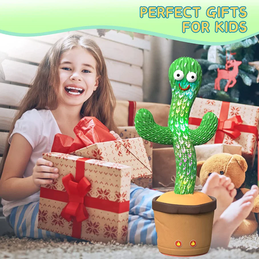 Dancing Cactus Plush Toy – Singing, Dancing & Voice Recording | Funny Gift for Kids & Adults