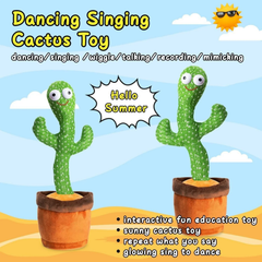 Dancing Cactus Plush Toy – Singing, Dancing & Voice Recording | Funny Gift for Kids & Adults