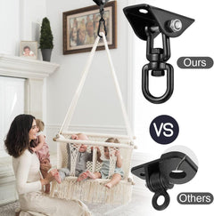Hammock Hanging Kit, 2 Pack Hanging Chair Hardware 360°Rotating Hammock Hooks Heavy Duty, Hammock Chair Hanging Kit & Swing Ceiling Hook Snap for Hammock Chair Stand,Seat,Yoga,Gym, 1000 Lb Capacity