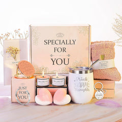 Rose spa gift basket luxury self-care set