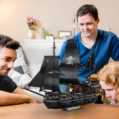 Pirate Ship Building Kit, Black Pearl Caribbean Pirate Ship Mini Building Block Sets for Adults, Pirate Ship Toys Gift for Kids Boys 8-12, Not Compatible with Lego Pirate Ship Set, 1424 PCS