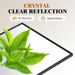 47"X14" Full Length Door Mirror, Full Body Mirror with Aluminum Alloy Thin Frame, Leaning or Hanging, Suitable for Bedroom, Livingroom, Cloakroom, Black