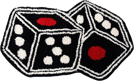 Dice Rug - 31"X23" Cool Carpet Non-Slip Flocking Floor Bath Mat for Living Room Decor, Alt Room Decor Soft Y2K Rugs Hypebeast Doormat for Bedroom