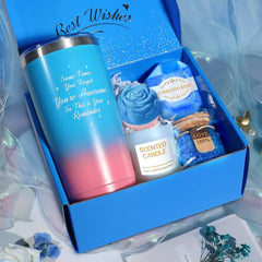 Blue jasmine spa gift basket for women