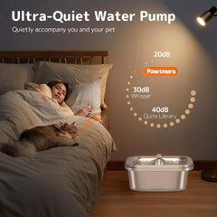 Cat Water Fountain Stainless Steel: 4L/140Oz Pet Fountain Water Bowl Indoor, ...
