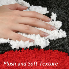 Vinyl Record Inspired Cool Rugs 24'' Tufted Quick Dry Anti-Slip Daisy Bath Mats Retro Carpet round Doormat Home Decor for Bedroom Living Room