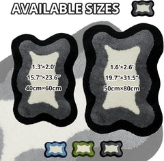 Room Decor Y2K Cool Rugs Aesthetic Cloud Carpet Area Rug Modern for Bedroom Living Room (1.3'×2.0',Black)