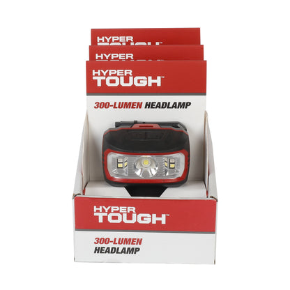 300-Lumens LED Battery Powered Headlamp with 5 Modes and Adjustable Head Strap, 3 Batteries, 0.14 Lbs