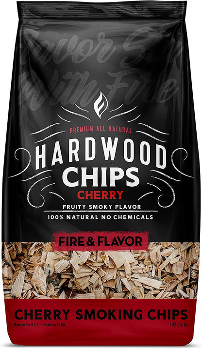Premium 100% All Natural Hardwood Smoking Chips, Works with All Grills, Cherry