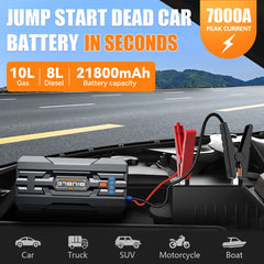 Car battery jump starter with jumper cables