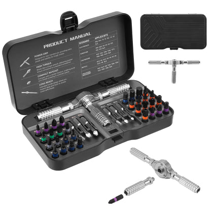 Magnetic Screwdriver 40 in 1, Multi-Purpose Ratchet Screwdriver Set, Tool Kit for Home with Detachable Ratchet Handle, Portable Home Repair & DIY Project.