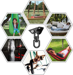 Hammock Hanging Kit, 2 Pack Hanging Chair Hardware 360°Rotating Hammock Hooks Heavy Duty, Hammock Chair Hanging Kit & Swing Ceiling Hook Snap for Hammock Chair Stand,Seat,Yoga,Gym, 1000 Lb Capacity