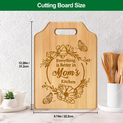 Mothers Day Cutting Boards Gifts-Engraved Mom Bamboo Cutting Boards-Mother‘S Day Unique Cutting Board for Mom from Son Daughter