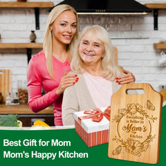 Mothers Day Cutting Boards Gifts-Engraved Mom Bamboo Cutting Boards-Mother‘S Day Unique Cutting Board for Mom from Son Daughter