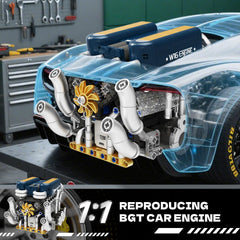 W16 Engine Building Kit (Twin V8 Design), 751 PCS to Build Your Own W16 Engine Model Kit for Kids Boys, Compatible with Lego Engine Sets for Boys 8-14, STEM Building Blocks Toys for Kids Adult